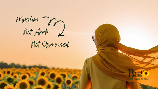Podcast host Bree Shaaban pointing assertively with ‘Nope’ expression, confronting hijab misconceptions.